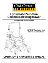 Cub Cadet 60 & 72 Fabricated DeckInDirect Injection Diesel User manual