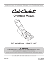 Cub Cadet CC 550 SP User manual