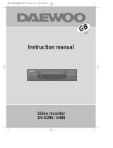 DAEWOO ELECTRONICS DV-K280 User manual