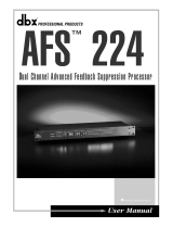 dbx Pro fessional Products TV Cables AFS 224 User manual