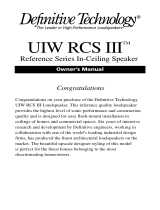 Definitive Technology Speaker Reference Series In-Ceiling Speaker User manual
