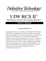 Definitive Technology UIW RCS II User manual