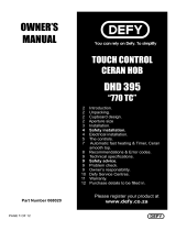 Defy Gemini Touch Control Vitroceramic Hob DHD 395 User manual