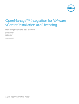 Dell OpenManage Integration for VMware vCenter 2.0 Installation and Licensing