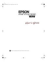 Epson Stylus Color 850 Ink Jet Printer User manual