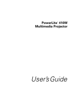 Epson powerlite 410w multimedia projector User manual