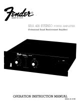 Fender SRA 400 Stereo Power Amplifier User manual