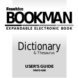 Franklin BOOKMAN MWD-2001 User manual