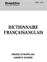 Franklin Dictionnaire Franais/Anglais DBF-116 User manual