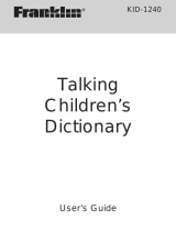 Franklin Talking Children's Dictionary KID-1240 User manual