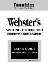 Franklin Webster's Spelling Corrector NCS-100 User manual