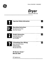 GE DWLR473ET User manual