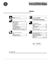GE WWA7600S User manual
