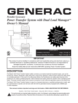Generac Power Systems Power Transfer System with Dual Load Manager User manual