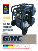 Global Machinery Company 2HP/1600W 32LT DUAL TANK COMPRESSOR WITH REMOVABLE TANK DTC32L User manual