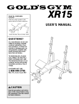 Gold's Gym XR15 User manual