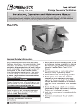 Greenheck Fan Energy Recovery Ventilator ERVe User manual