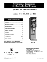 Grindmaster 890 User manual