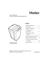 Haier Washer HWM60-918NZP User manual