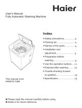 Haier Washer HWM75-7288 User manual