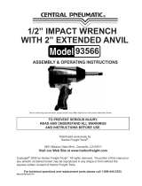 Harbor Freight Tools 1/2 in. Air Impact Wrench With Extended Anvil User manual