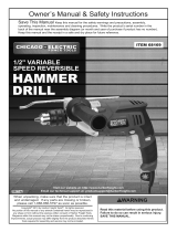 Harbor Freight Tools 1/2 in. Heavy Duty Variable Speed Reversible Hammer Drill Owner's manual