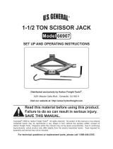Harbor Freight Tools 1.5 ton Scissor Jack Owner's manual