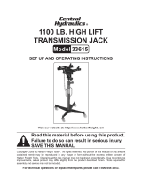 Central Hydraulics 1100 lb. High Lift Transmission Jack Owner's manual