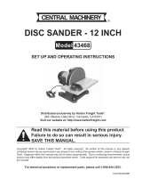 Harbor Freight Tools 12 in. 1-1/4 HP Disc Sander Owner's manual