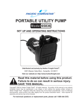 Harbor Freight Tools Pacific Hydrostar Portable Utility Pump 65836 User manual