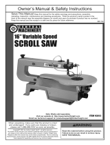 Central Machinery 16 in. Variable Speed Scroll Saw User manual