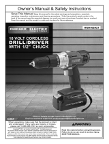 Harbor Freight Tools 18 Volt 1/2 in. Cordless Variable Speed Drill/Driver Owner's manual