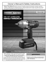 Harbor Freight Tools 18 Volt 1/2 in. Cordless Variable Speed Impact Wrench User manual