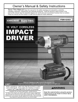Harbor Freight Tools 18 Volt 1/4 in. Cordless Variable Speed Hex Impact Driver User manual
