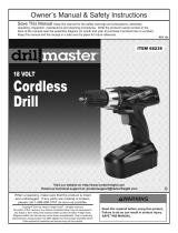Harbor Freight Tools 18 Volt 3/8 in. Cordless Drill/Driver With Keyless Chuck, 21 Clutch Settings User manual