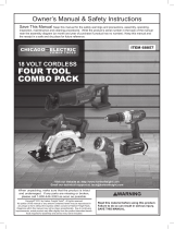 Chicago Electric 18 Volt Cordless 4 Tool Combo Pack User manual
