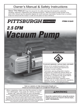 Pittsburgh Automotive 2.5 CFM Vacuum Pump Owner's manual