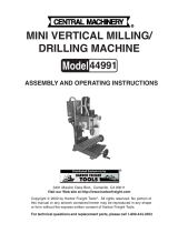 Central Machinery 2 Speed Benchtop Mill/Drill Machine Owner's manual