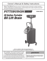 Harbor Freight Tools 20 gal. Portable Oil Lift Drain Owner's manual
