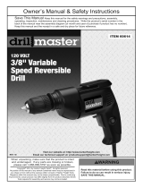 Harbor Freight Tools 3/8 in. Variable Speed Reversible Drill Owner's manual