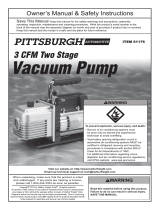 Pittsburgh Automotive 3 CFM Two Stage Vacuum Pump Owner's manual
