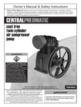 Harbor Freight Tools 3 HP 145 PSI Cast Iron Twin Cylinder Air Compressor Pump Owner's manual