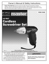 Drill Master 4.8 Volt 1/4 in. Cordless Screwdriver Kit Owner's manual