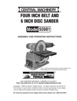 Central Machinery Four Inch Belt and 6 Inch Disk Sander User manual