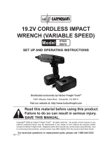 Harbor Freight Tools 19.2V CORDLESS IMPACT WRENCH 97925 User manual