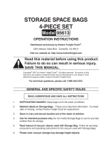 Harbor Freight Tools Vacuum Storage Bags, Set of Three User manual