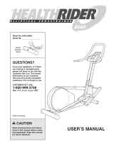 HealthRider E660 Elliptical User manual