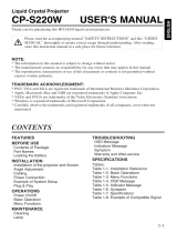 Hitachi CP-S220 User manual