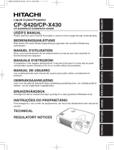 Hitachi CP-X430 User manual