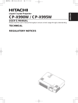 Hitachi CP-X995W User manual